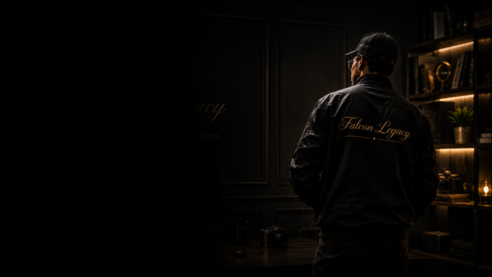 Falcon Legacy — cinematic studio portrait